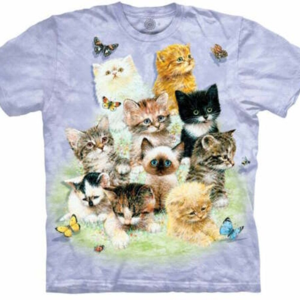 Cat 10 Ten Cats Kittens Purple Pet Animal Butterfly The Mountain T-Shirt 4X